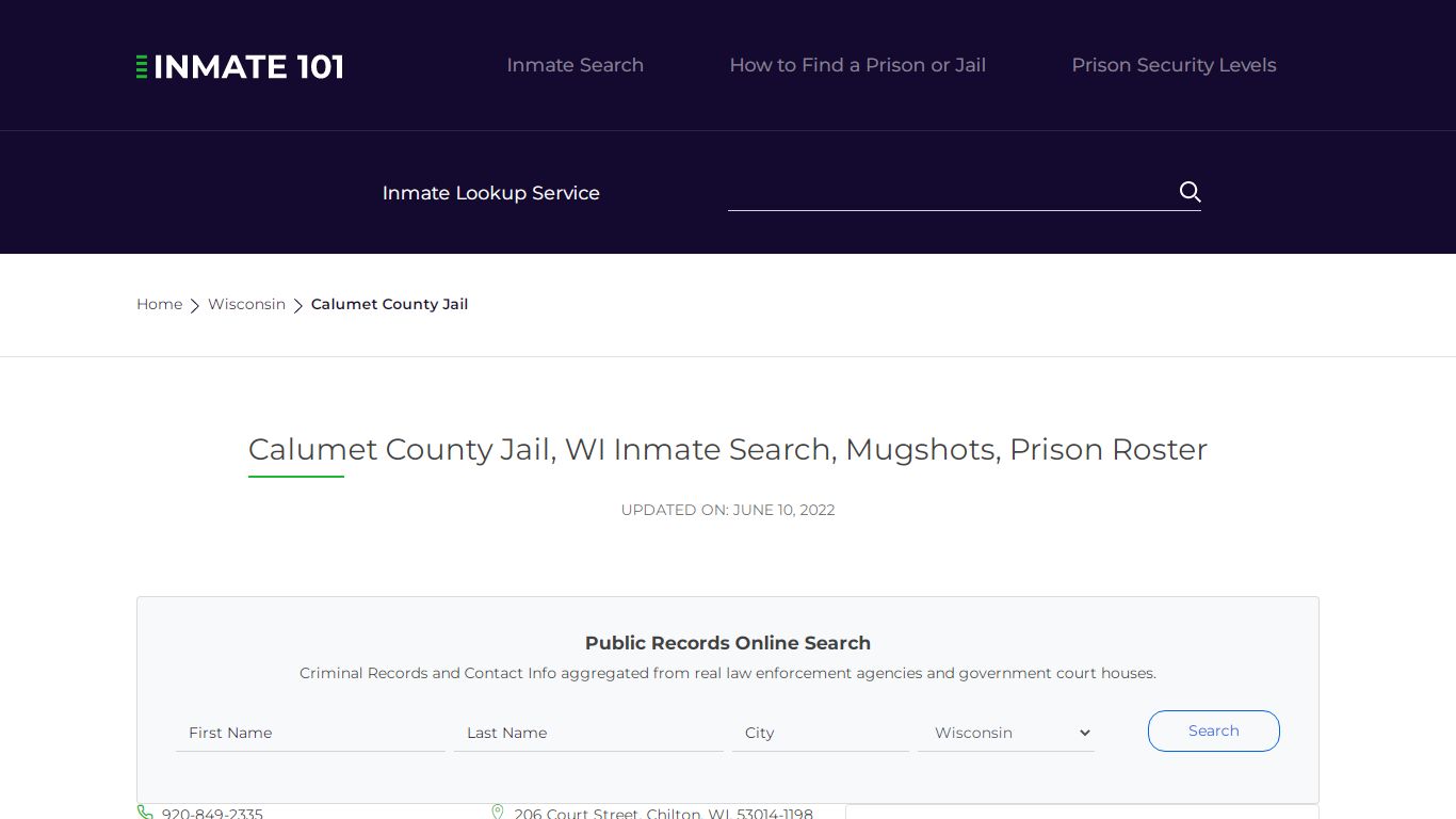Calumet County Jail, WI Inmate Search, Mugshots, Prison Roster